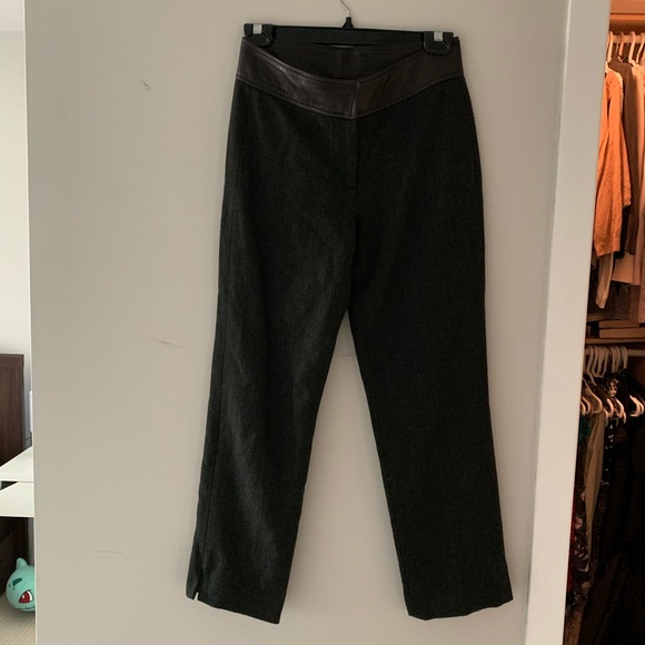 DKNY Wool Leather and Silk Lined Pants - Picture 2 of 3